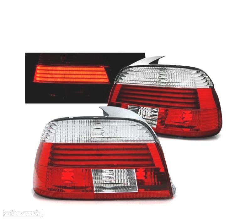 FAROLINS TRASEIROS LED PARA BMW E39 LIMOUSINE 00-03 RED CRYSTAL VERMELHO CRISTAL - 1