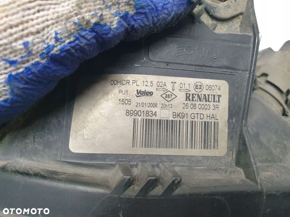 REFLEKTOR LAMPA PRZEDNIA PRAWA PRZÓD PRAWY RENAULT LAGUNA III 2008 ROK - 8