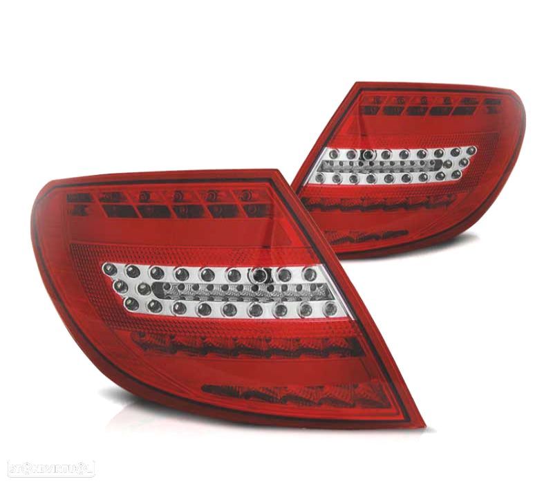 FAROLINS LED MERCEDES CLASSE C W204 07-11 LOOK CARDNA VERMELHO - 1