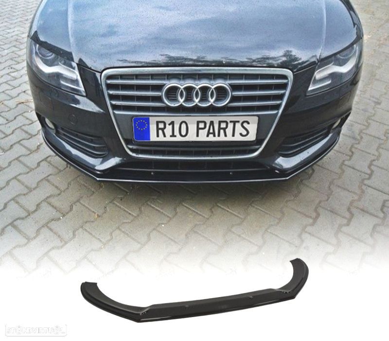 SPOILER LIP FRONTAL AUDI A4 B8 07-11 PRETO BRILHANTE - 1