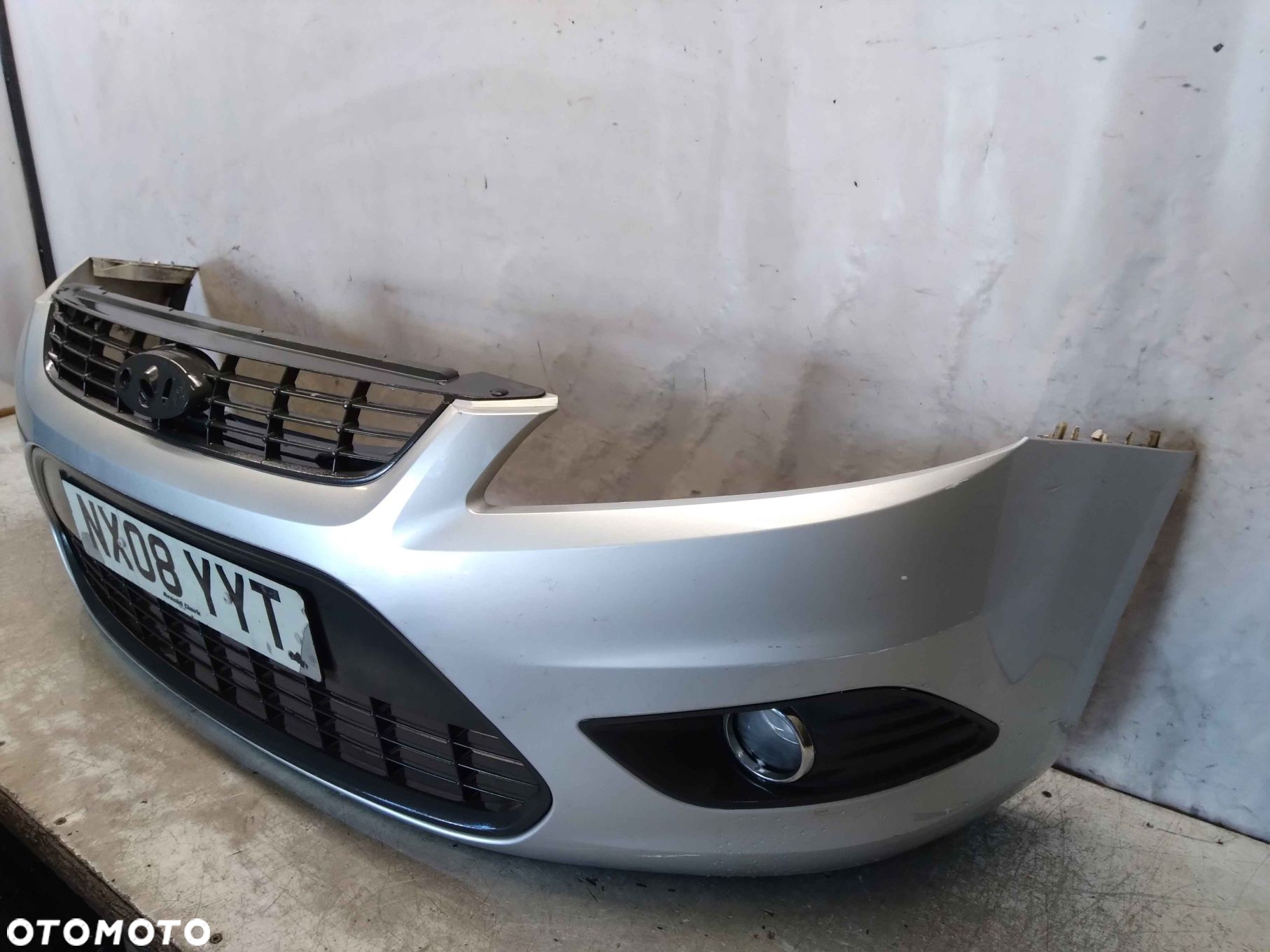 ^ ZDERZAK PRZÓD PRZEDNI FORD FOCUS MK.2 II 2 LIFT FL 03 SREBRNY HALOGENY - 3