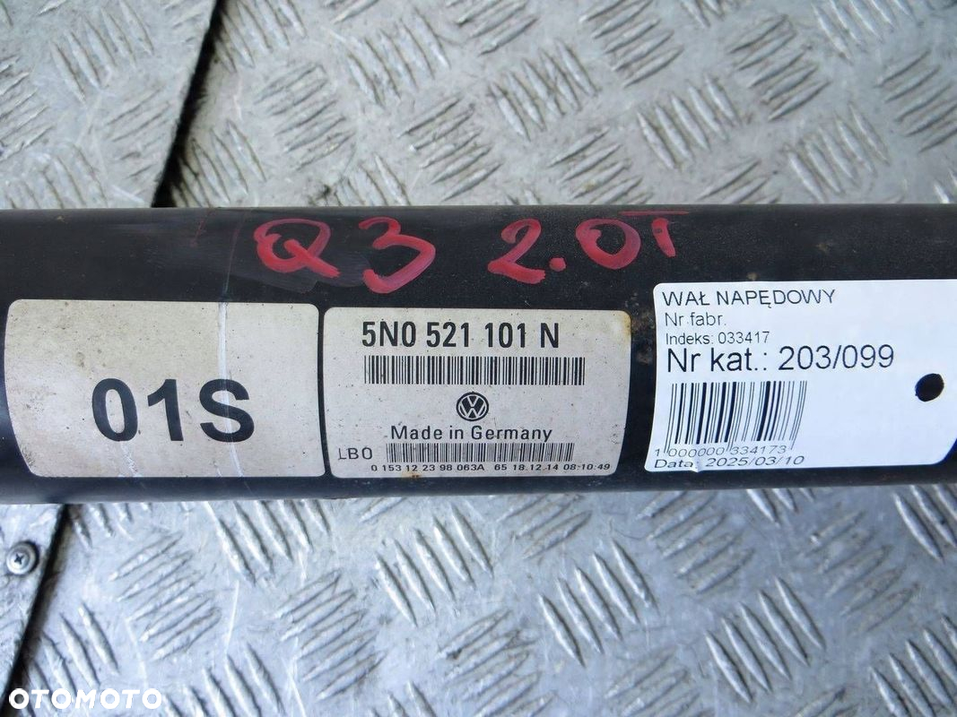 AUDI Q3 8U 2.0T WAŁ NAPĘDOWY 5N0521101N 11- - 6