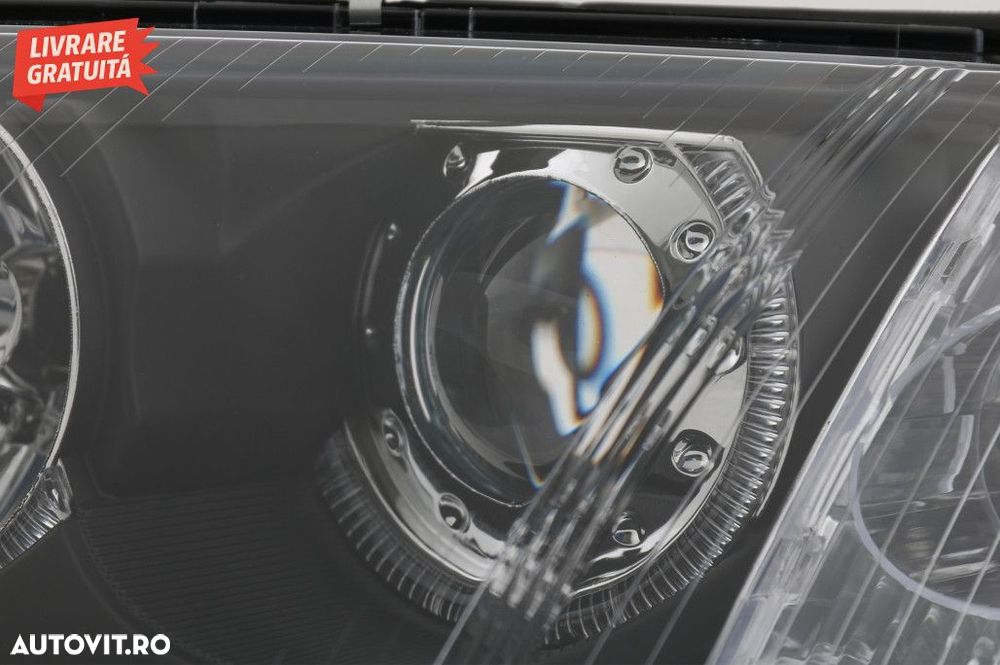 Faruri VW Passat 3BG B5 (09.2000-03.2005) Angel Eyes Negru - 4