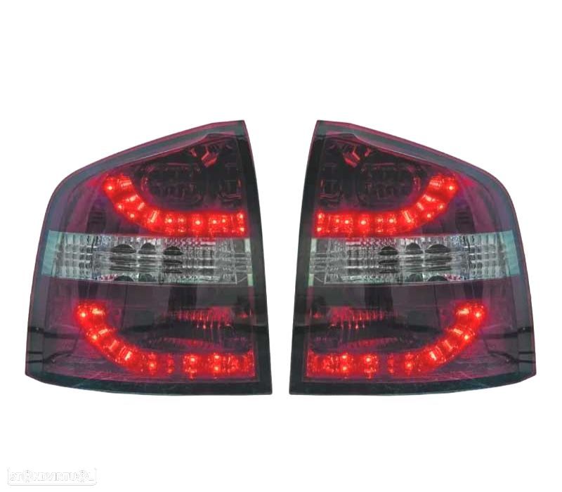 FAROLINS TRASEIROS LED SKODA OCTAVIA KOMBI 05-13 VERMELHO ESCURECIDO - 1