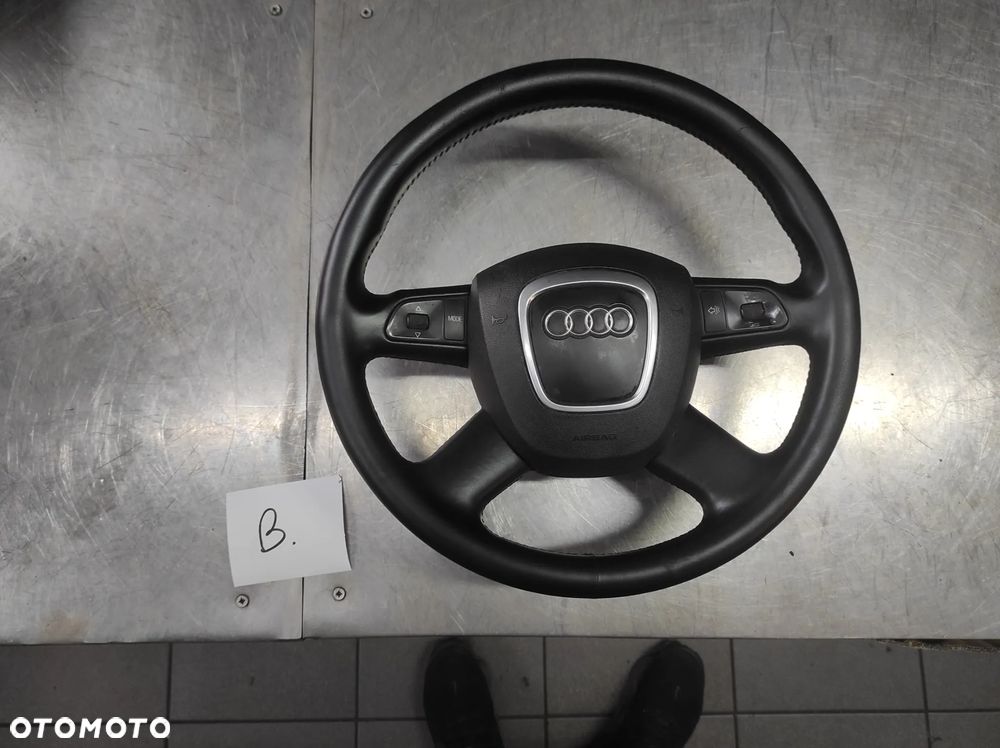 KIEROWNICA 4 RAMIENNA SKÓRZANA SKÓRA MULTIFUNKCJA S LINE ..B.. AUDI A3 8P A4 B6 B7 A5 8T A6 C6 Q5 8R Q7 4L WYSYŁKA !!!!! - 1
