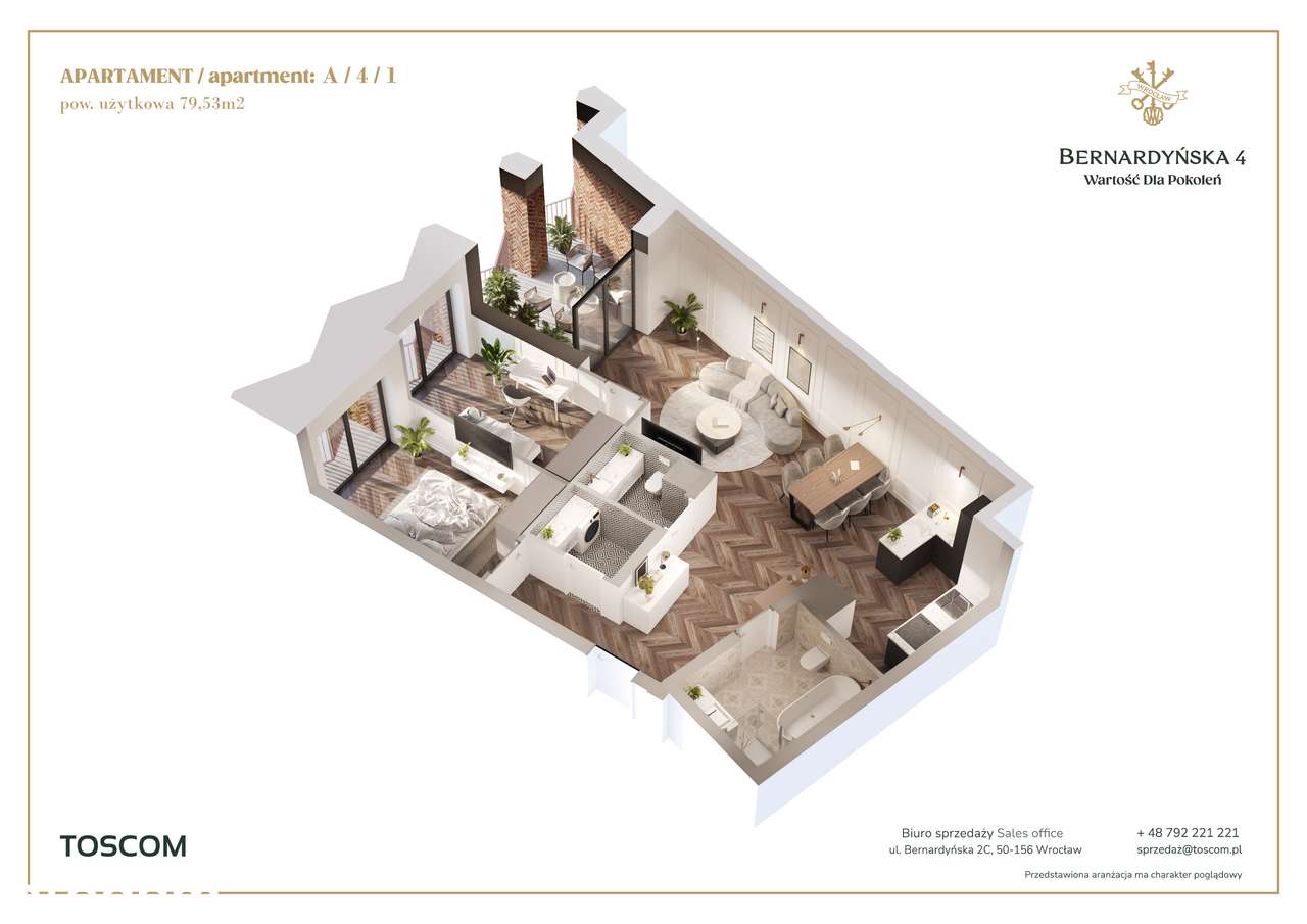 Mieszkanie na sprzedaż, 1 pokój, 80 m², Wrocław