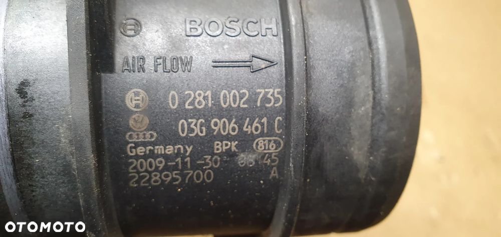 Przepływomierz powietrza VW Passat B6 2.0 TDI 03G906461C 0281002735 - 5