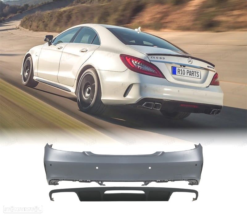 PÁRA-CHOQUES TRASEIRO MERCEDES CLASE CLS W218 15-17 LOOK AMG PDC - 1