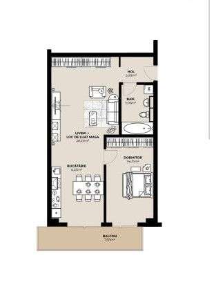 Apartamente cu 2 camere in ansamblu rezidential nou 50.85-62.2mp utili — fotografia 1