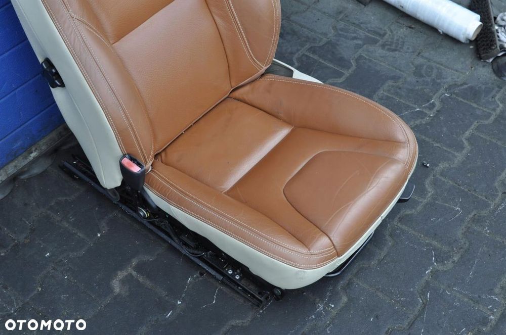 VOLVO S60 V60 FOTEL KIEROWCY LEWY RUDA SKÓRA - 10