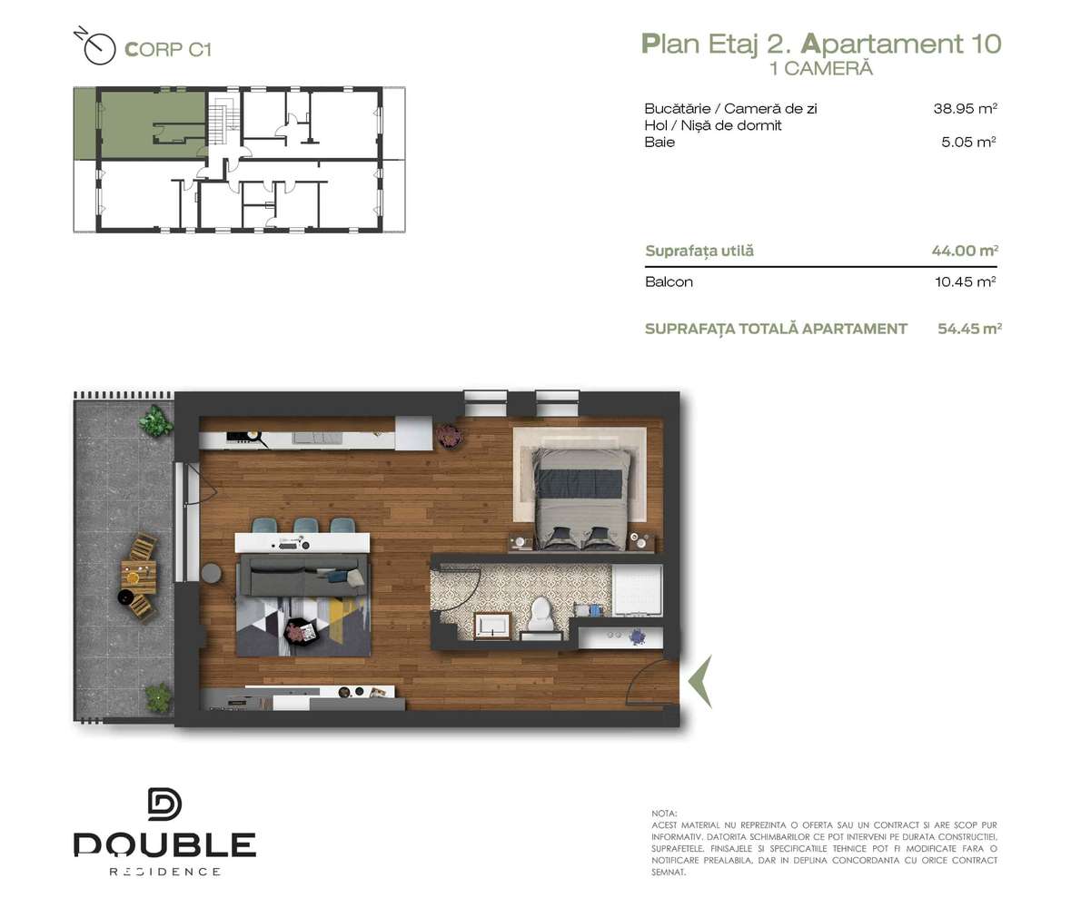 Apartament cu terasă și grădină - Imagine principală: 5/7