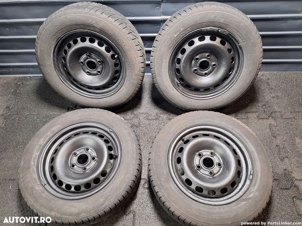 Jante de tabla cu cauciucuri de iarna 195/65R15 5x112 VOLKSWAGEN PASSAT B5.5 6Jx15H2 , ET37 3B0601027D - 1