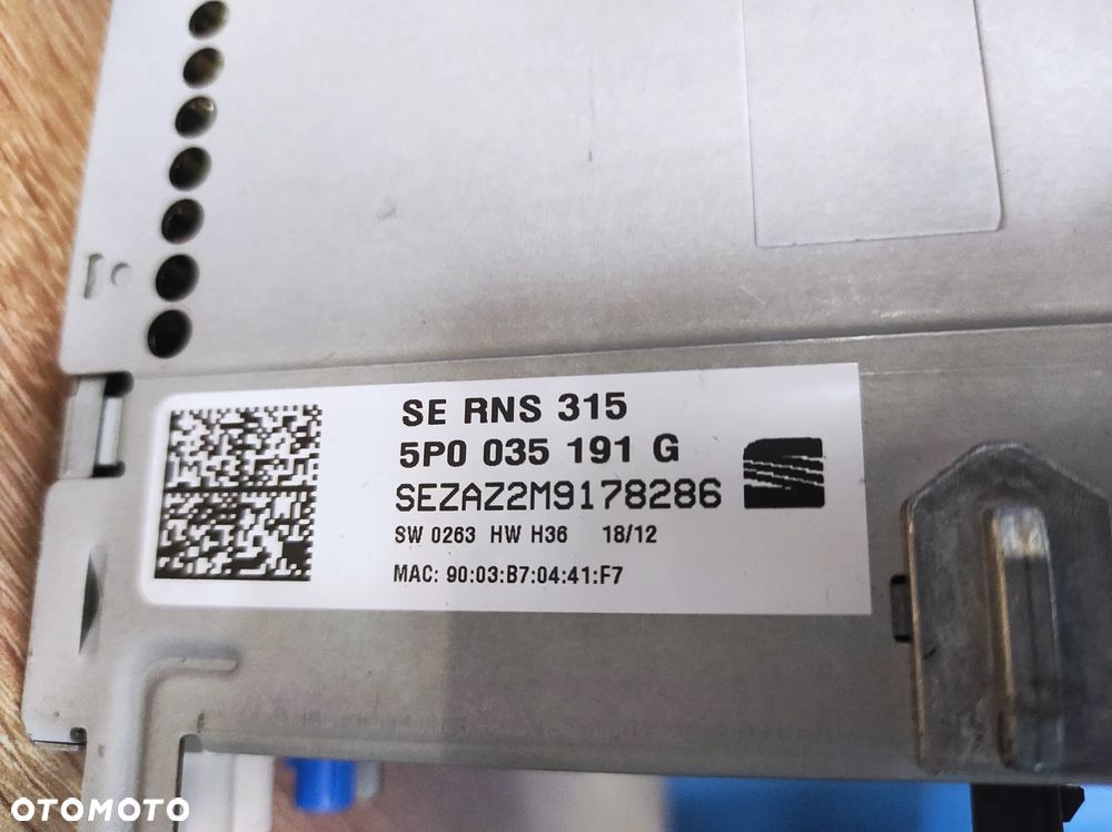 RADIO SEAT RNS 315 5P0035191G ROZKODOWANE NAWIGACJA LEON 2 ALTEA TOLEDO 3 4 ALHAMBRA IBIZA 4 WYSYŁKA !!!! - 4