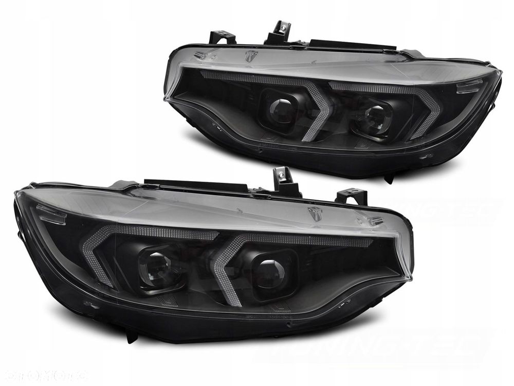 Reflektory Lampy L+R Bi-Xenon LED Ringi Black Tuning Bmw 4 f32 f33 f36 f82 - 1