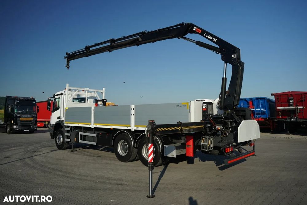 Mercedes-Benz AROCS 2636 / 6x4 / LIVRARE 7,6 M + HIAB 188 B-3 HDS / PODEA REZISTENTĂ / RADIOCOMANDĂ / ROTATOARE / FURCĂ PENTRU PALEȚI / EURO 6 - 5