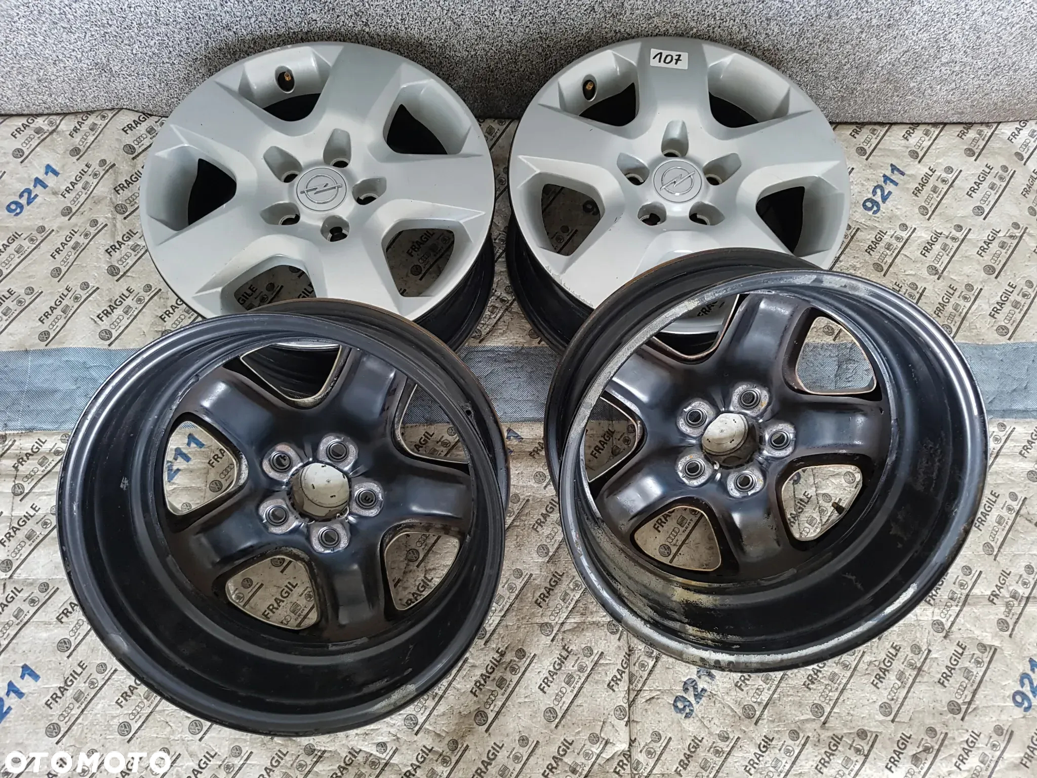 FELGI STALOWE STRUKTURALNE KOŁPAKI OPEL  5x110 6,5JX16 ET39 ASTRA H MERIWA B ZAFIRA B VECTRA C - 20