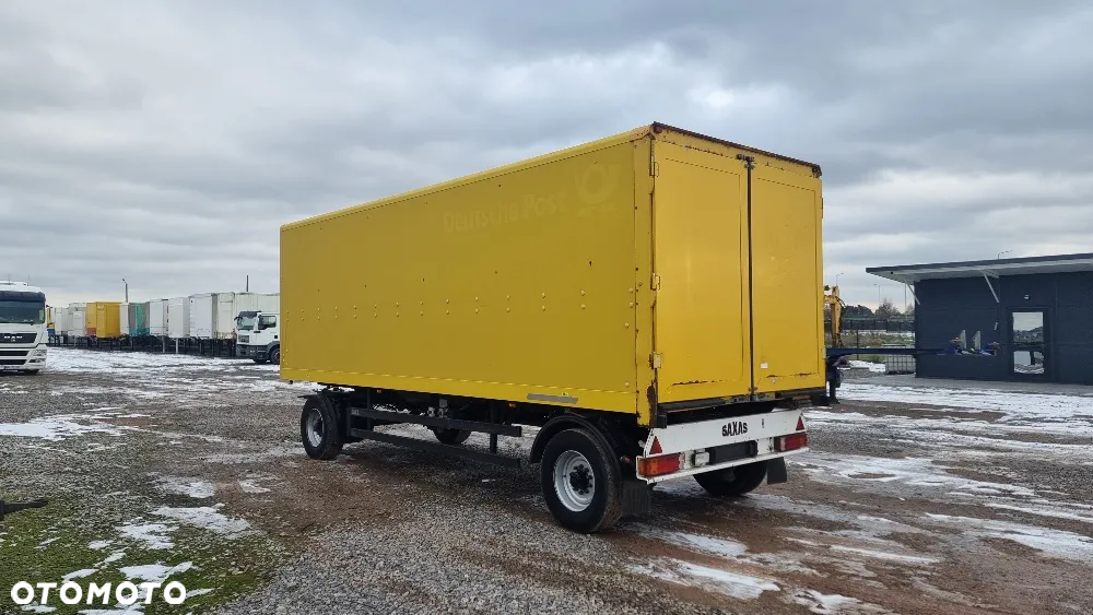 Saxas 15.500zł netto PRZYCZEPA 7,05m DMC 12.000KG KONTENER PODUSZKA ST.BDB MOŻLIWOŚĆ TRANSPORTU - 2