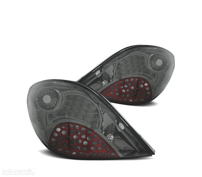 FAROLINS TRASEIROS PARA PEUGEOT 207 06-12 LED CROMADO FUMADO B - 1