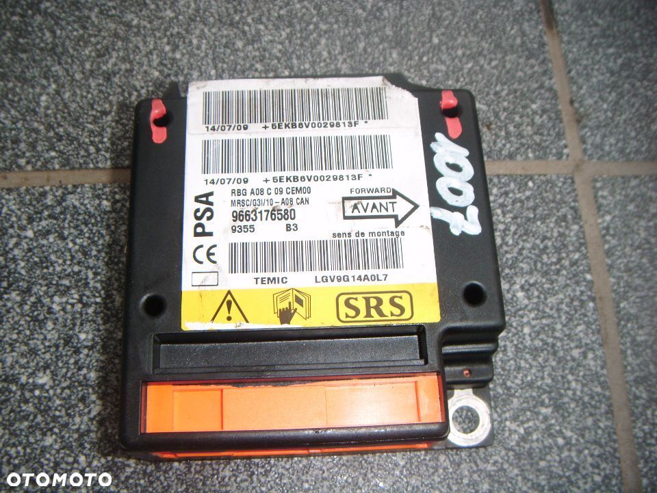 peugeot 1007 1.6 hdi 09r sensor airbag  9663176580 - 1
