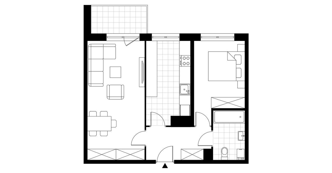 2-pokojowe mieszkanie 53m2 + balkon Bezpośrednio - Pełny obrazek: 3/5