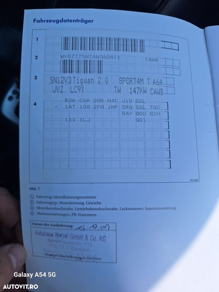 Dezmembrez VW Tiguan R-line 2010 2.0 tfsi CAW cod culoare LC9X - 5