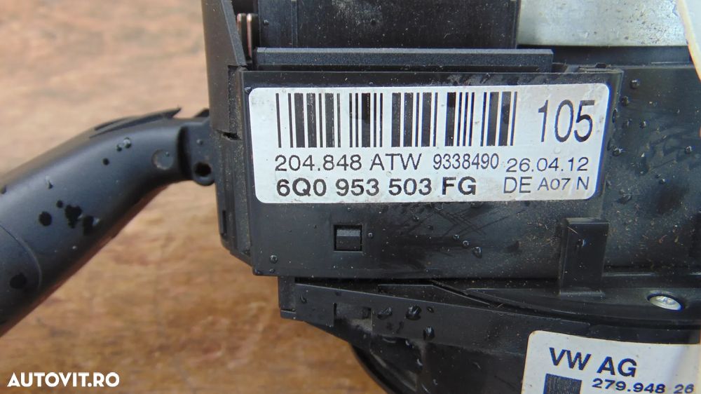 Spirala volan-maneta semnalizare/stergatoare Volkswagen Transporter T5 2.0 diesel an 2009-2015 cod spira 279948/cod manete 6Q0953503FG - 5