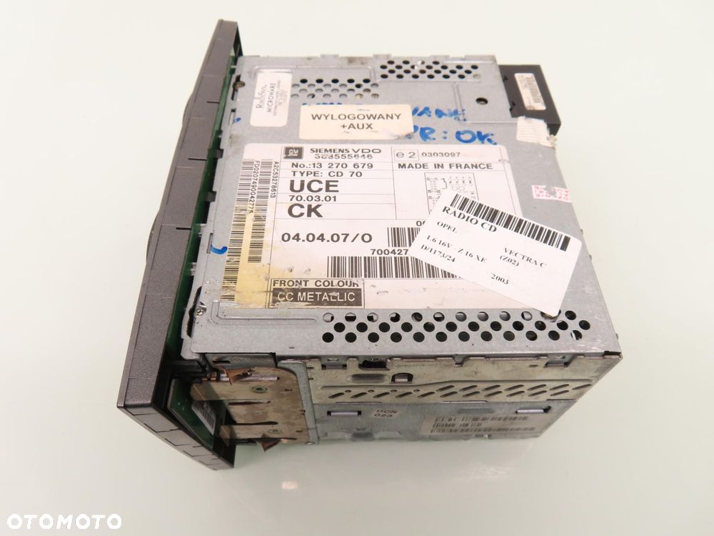 RADIO OPEL VECTRA C CD70 NAVI 13270679 - 6