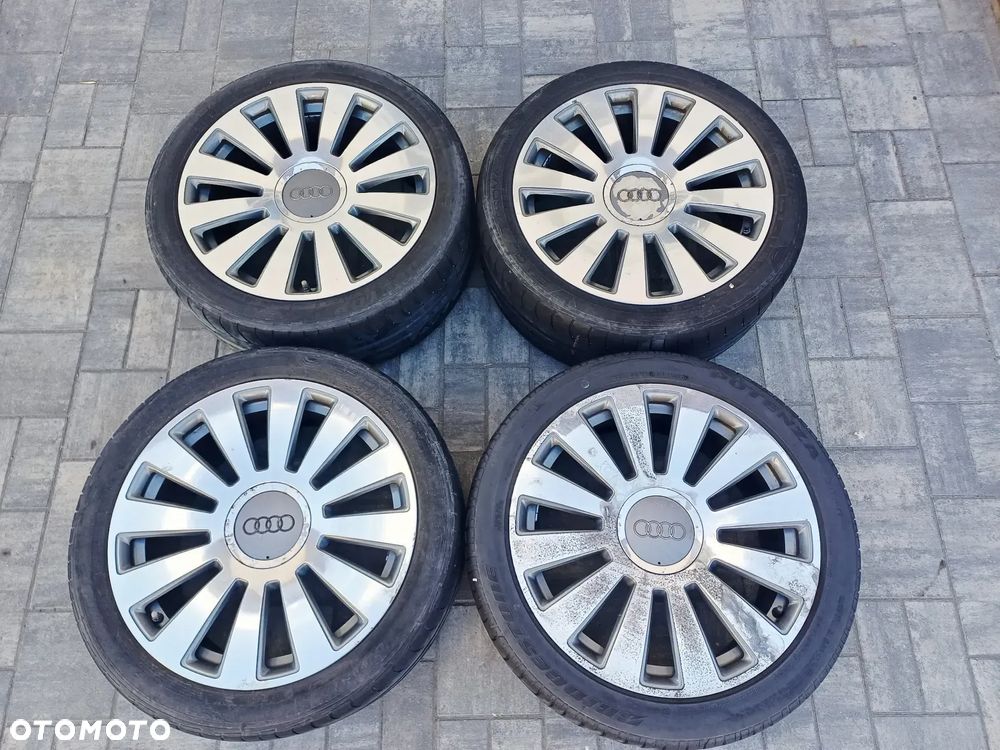 FELGI Z OPONAMI KOŁA ALUMINIOWE AUDI A8 D3 A6 C6 R19 5X112 57,1 mm OPONY DUNLOP R19 255/40 LATO NR18 - 1