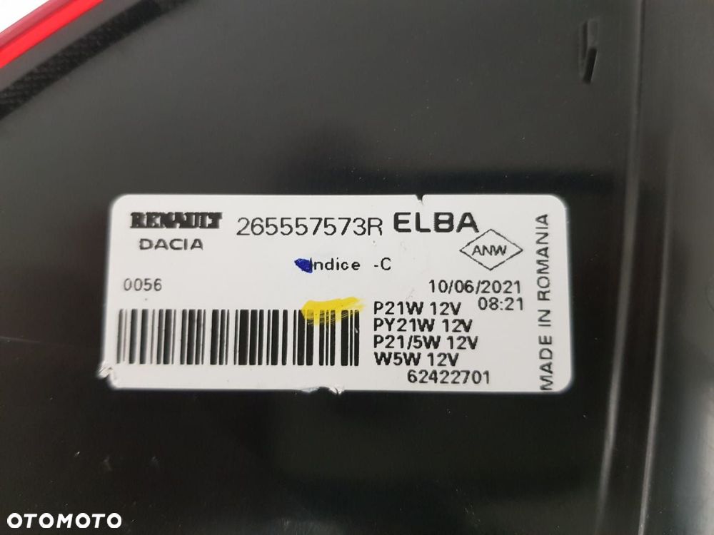 ORYGINALNA LAMPA TYŁ LEWY DACIA SANDERO III 3 21-24r TYLNA LEWA  265557573R - 11