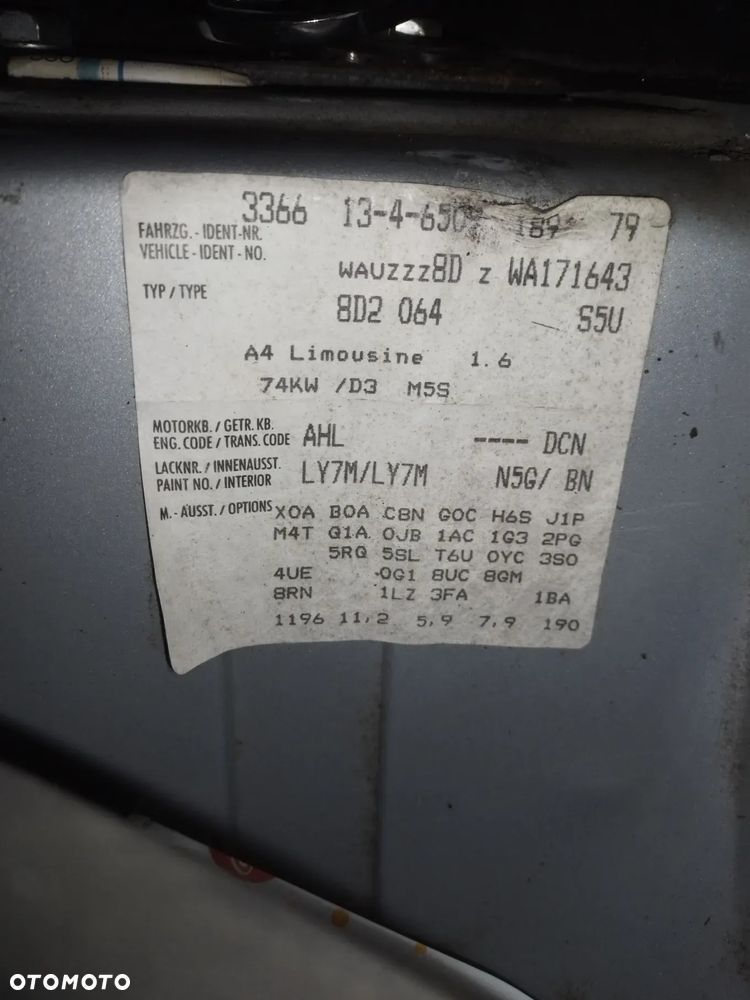 AUDI A4 B5 94-99  1.6 AHL   MCPHERSON PRAWY LEWY PRZÓD - 32