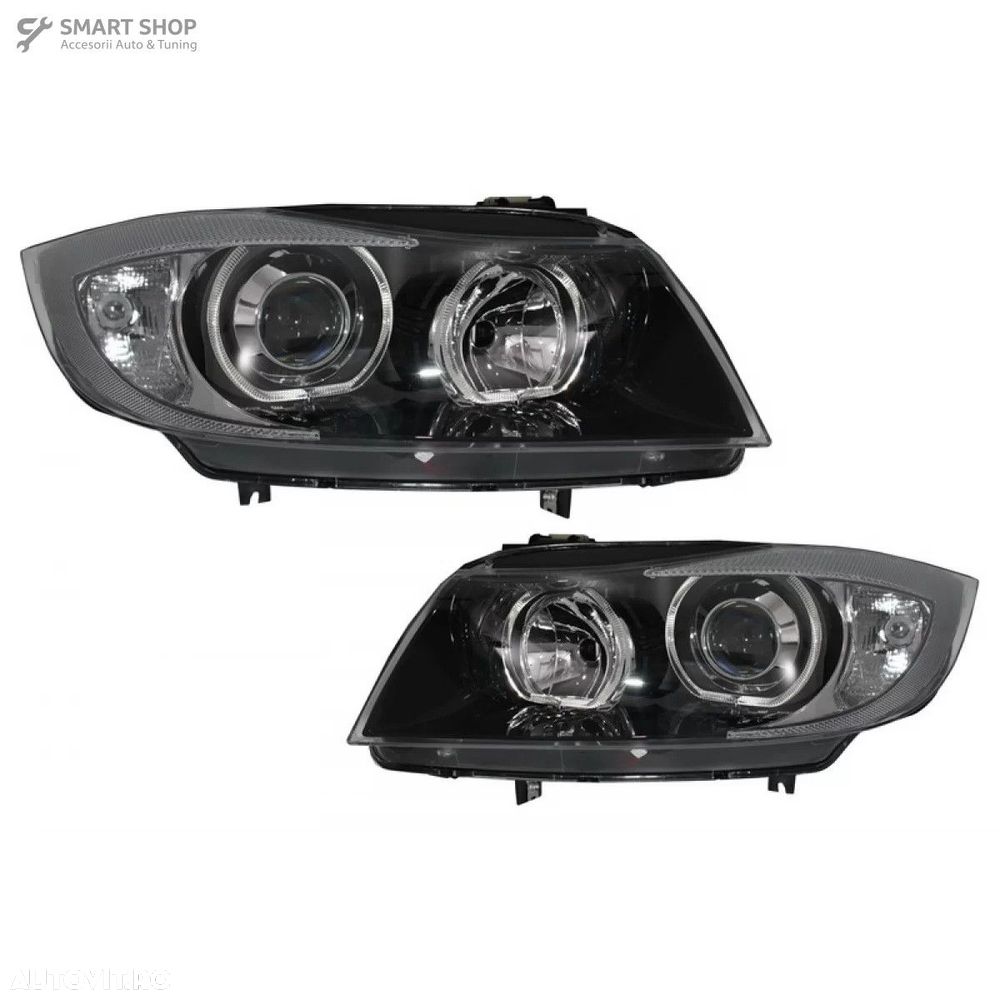 Faruri Angel Eyes BMW Seria 3 E90 Sedan E91 Touring (03.2005-2011) Neg - 2