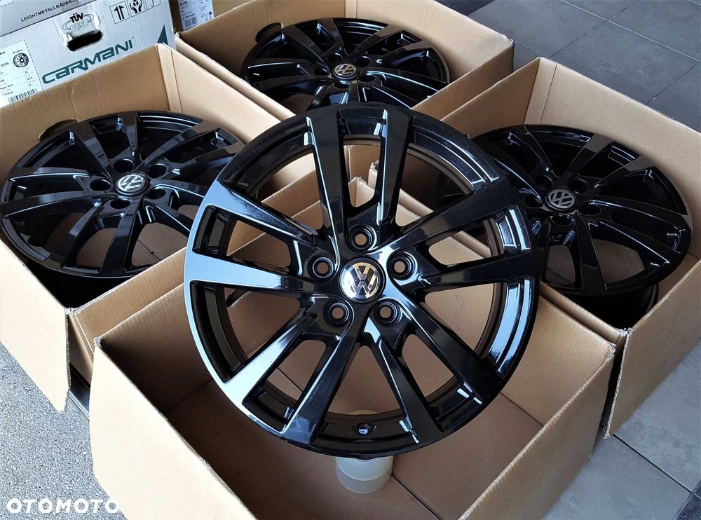 Alufelgi 17 5x112 VW Golf Passat Touran Caddy Jetta T-Roc Czarne 219# - 4