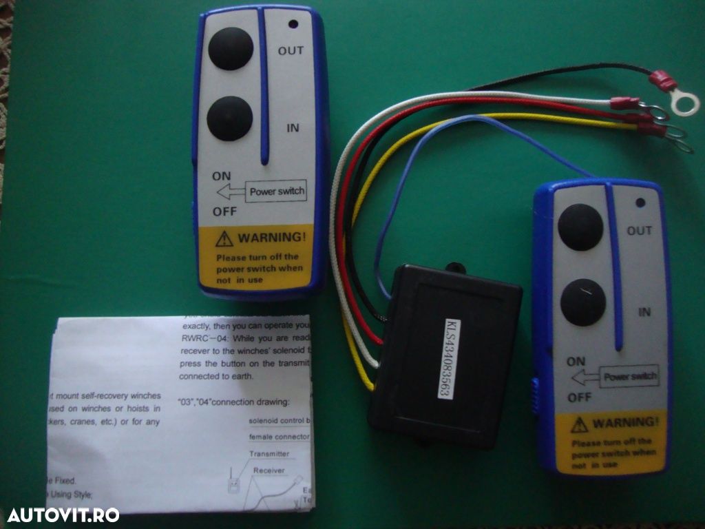 telecomanda fara fir universala set cu 2 telecomenzi pentru troliu - 1