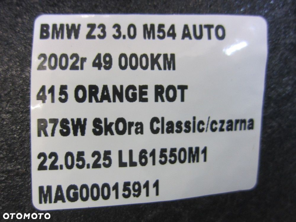 BMW Z3 E36 CABRIO SCHOWEK DACHU OSŁONA KOMORY NA DACH SKŁADANY 51478399281 - 6