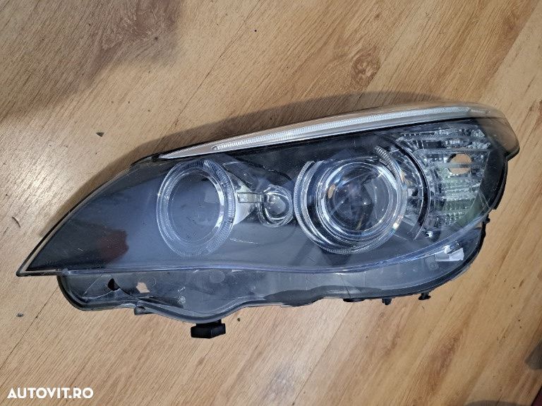 Far Stânga BMW Seria 5 E60 E61 LCI (Facelift) – Original HELLA – Bi-Xenon Standard – Sticlă Spartă - 1