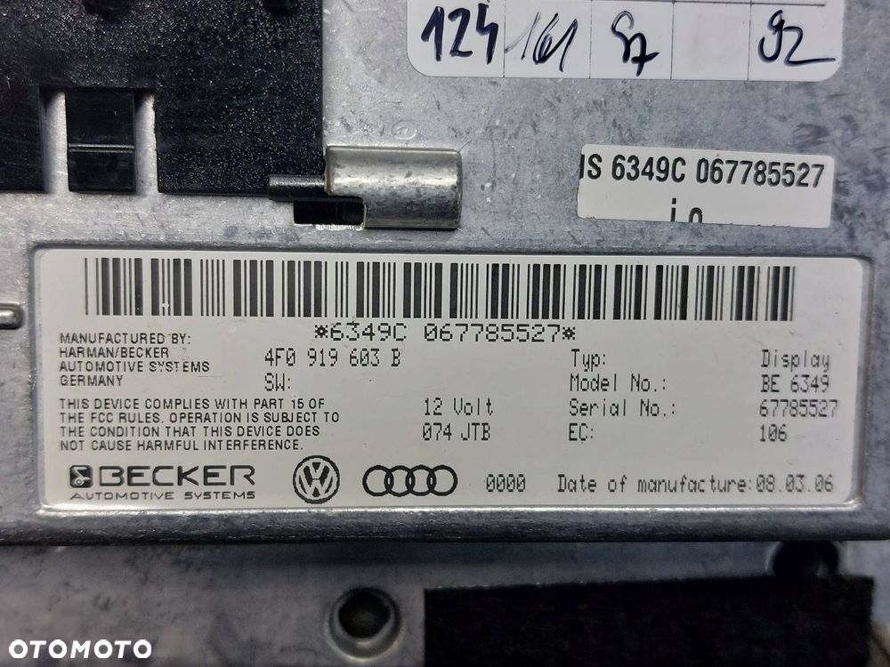 WYŚWIETLACZ AUDI A6 C6 4F0919603B - 4
