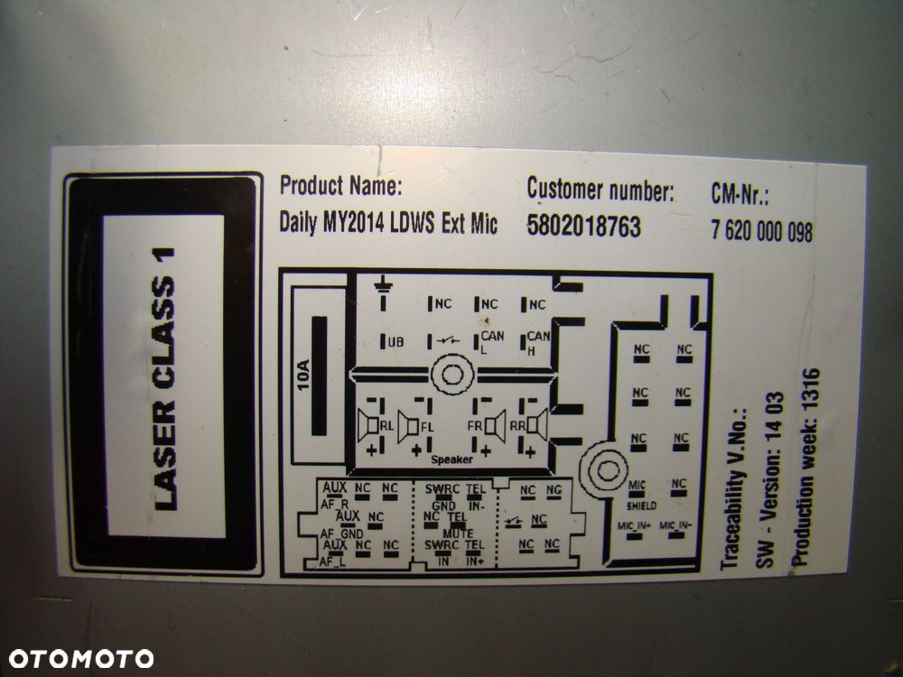 radio cd mp3 bluetooth 5802018763 iveco daily bosch 7620000098 2014- - 9