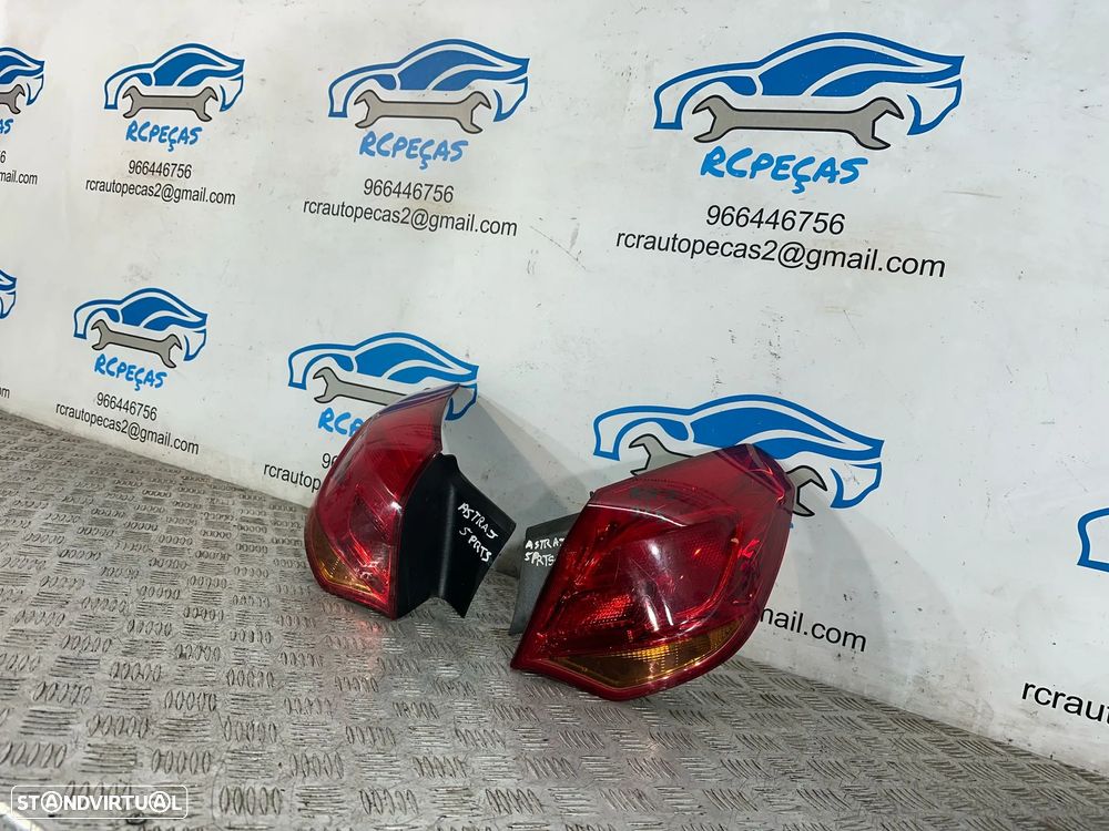 .Conjunto Farolins Led Tras Traseiro Direito Esquerdo Original GM Opel Astra J 13306460 13306459 2009 - 2015 - 4