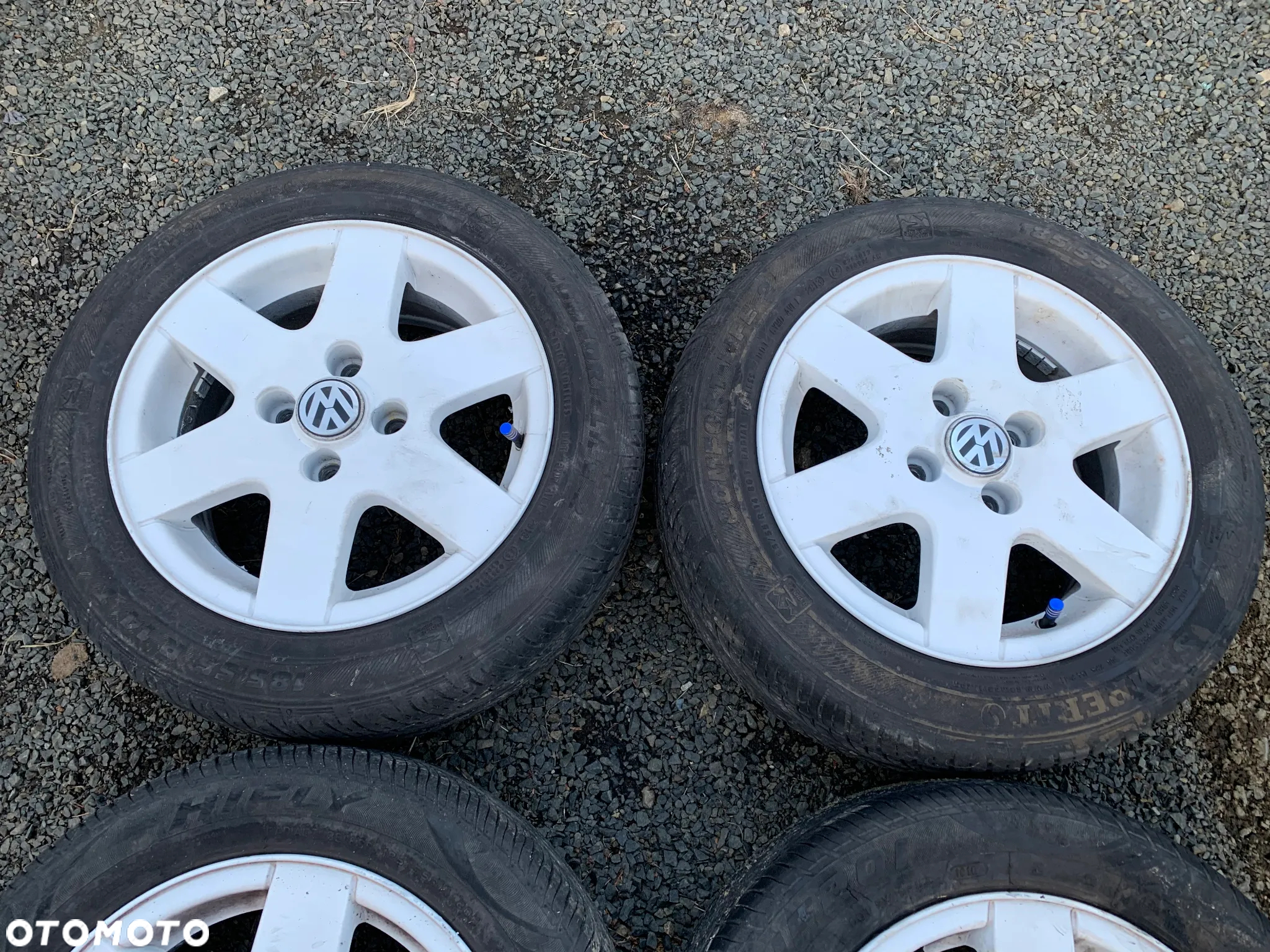 VOLKSWAGEN ORYGINALNE FELGI ALUMINIOWE 14" 6J ET43 4X100 BIAŁE ALUFELGI 6X0601025 VOLKSWAGEN ORYGINALNE FELGI ALUMINIOWE 14" J ET 4X100 BIAŁE ALUFELGI  KOMPLET KÓŁ 4 SZTUKI LUPO + OPONY LETNIE 185/55/R14 - 3