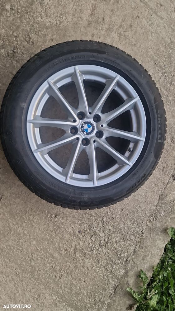 Vând roți (jante + cauciucuri) BMW Pirelli 235/55 R17 M+S senzori de presiune originali - 1
