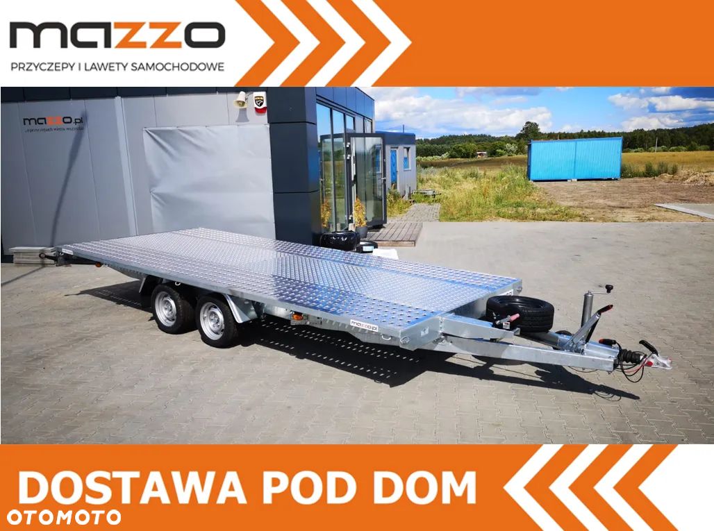 Boro Dostawa laweta 500x210cm DMC3000kg wypełnienie blacha alu, prosta platforma AMORTYZATORY Koło zapasowe - 1