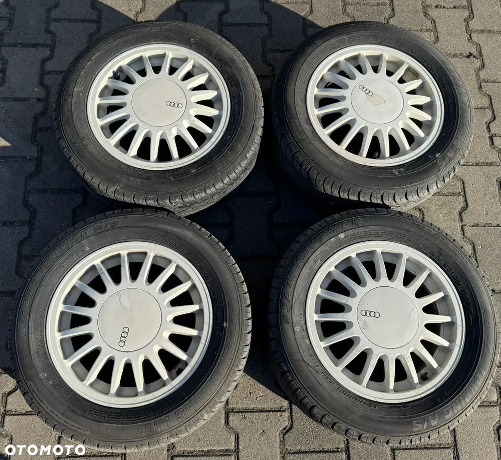 Audi 80 B2 Coupe felgi koła oryginał 14" 853601052A ET45 4x108 ładne opony 195 60 14 - 1