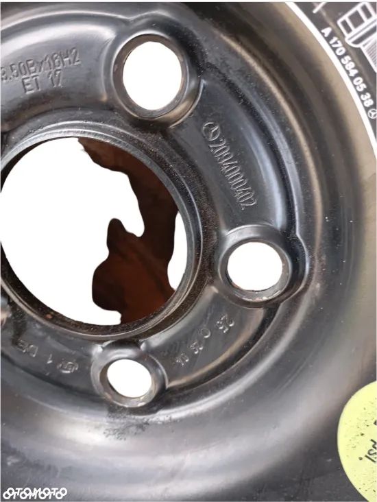 1469. Koło Zapasowe Dojazdowe 125/90 R16 ET:17 5x112 66,6MM Mercedes W209 W210 2094000402 - Gwarancja Wysyłka - 5