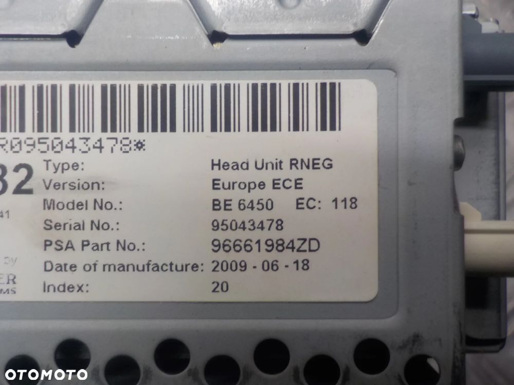 CITROEN C5 III  RADIOODTWARZACZ 96661984ZD - 4