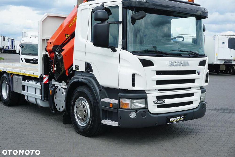 Scania / P 420 / 8 X 4 / TRIDEM / SKRZYNIOWY + HDS / PALFINGER PK 26002 / WYS. 12 M / DŁ. 8 M - 21