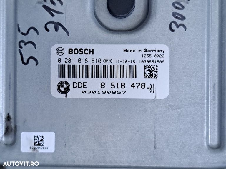 Unitate control ECU DDE calculator motor Original BMW N57 313cp 13618518478 bosch: 0281016610 - 3