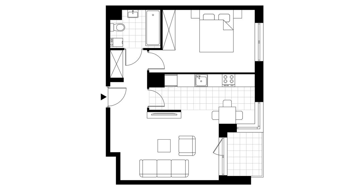 2-pokojowe mieszkanie 45m2 + loggia Bez Prowizji - Pełny obrazek: 3/16