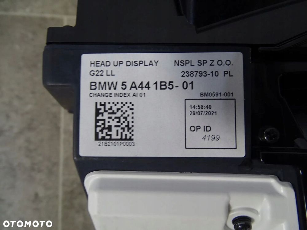 BMW G42 G22 G23 M4 WYŚWIETLACZ MONITOR RZUTNIK HEAD UP HUD EUROPA 5A441B5 - 5
