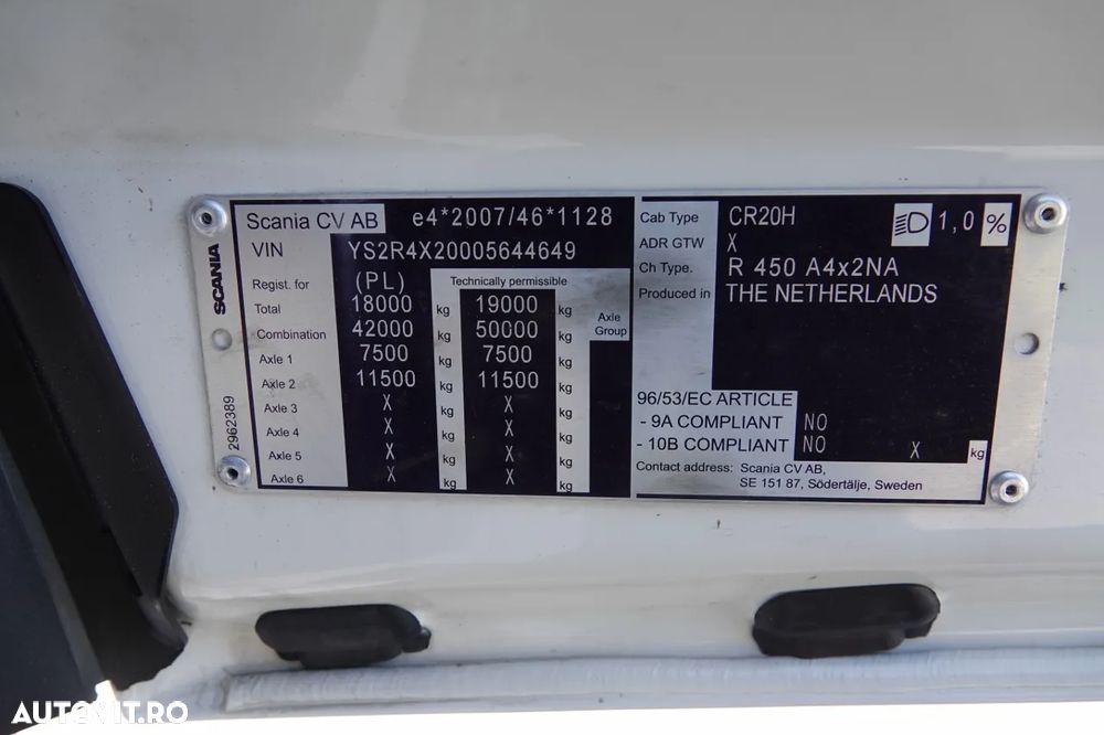 Scania R 450 / RETARDER / REZERVORE 1400 L / ANVELOPE 100% / - 33