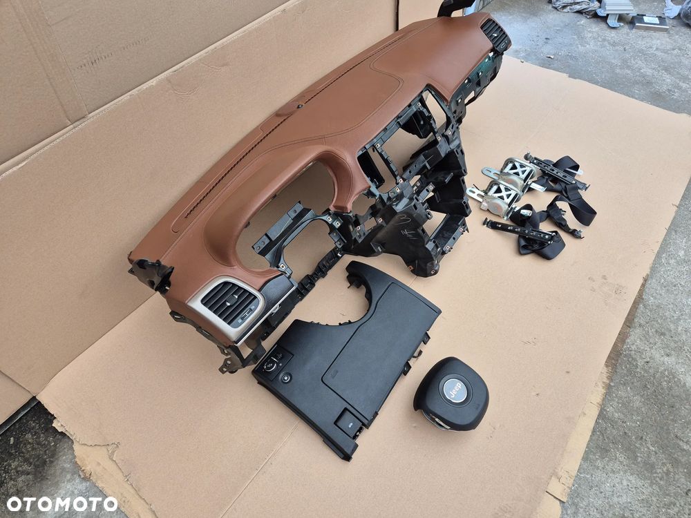 KONSOLA DESKA PODUSZKI PASY  KOMPLET JEEP GRAND CHEROKEE WK2 2012-2015 BRĄZOWA - 3